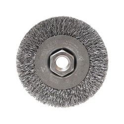 Anchor Brand Light Duty Crimped Wheel Brushes, 4 D x 1/2 W, 0.014 Carbon Steel, 5/8" - 11 UNC (102-BW-450)