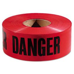 Empire Level Danger Barricade Tape, "Danger" Text, 3" x 1000ft, Red/Black (272-77-1004)