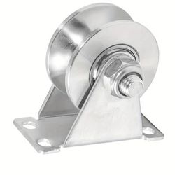 TEMU 1pcs U Type Pulley Block, Heavy Duty Stainless Steel Wheel Pulley, Swivel Lifting Rope, For Track Rail Sliding Sate Gym Pulley System With Bracket, Capacity 400 Lb