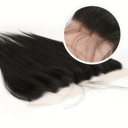 TEMU Straight Lace Closure 13x4 Lace Frontal 8-22 Inch Ear To Ear Straight Lace Frontal Closure Brazilian Human Hair Lace Closure Natural Black Color 180% Density