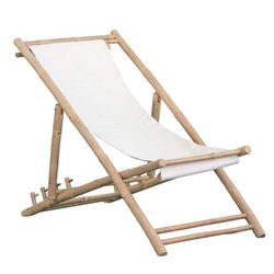 Sdraio in bambù e tessuto bianca