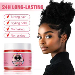 Strong Edge Control Hair Gel Thick Edges Wax Styling Gel Non-Greasy Non-Flaking No White Cast Long Lasting Supports All Hair Typ