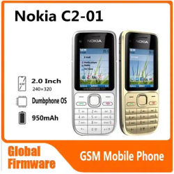 Nokia C2 C2-01 GSM Mobile Phone English&Hebrew Keyboard Support The Logo on Button Unlocked 2G 3G Cellphone used phone