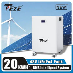 TEZE 20KWH 30KWH 48V 51.2V 400Ah Powerwall LiFePO4 Battery Built-in BMS Rechargeable Cell Home Storage With Active Balancer