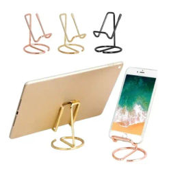1PC Metal Lazy Wire Mobile Phone Portable Holder Gold For Ipad Mobile Phone Universal Storage Rack