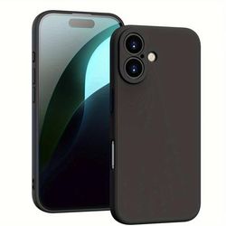 TEMU Phone Case Compatible With Iphone 16 Pro High-quality Liquid Tpu Cover With Protection Soft Microfibre Lining Silky-soft Case Compatible With Iphone 16 Pro