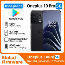 OnePlus 10 Pro 10pro 5G Global ROM AMOLED Display 8GB 128GB Snapdragon 8 Gen 1 80W SUPERVOOC used phone