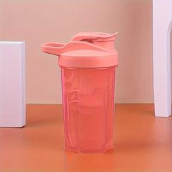 TEMU 1pc 16.9oz/500ml Protein Shaker Bottle, Water Bottle, Leak Proof, Fitness Portable Milkshake Bottle, Suitable For Restaurant Office Gym Eid Mubarak
