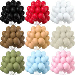Ballons rétro noirs, rouges et blancs, 5/10/12 pouces, peau marron, sable blanc, sauge, vert, bleu, rose, décoration de fête d'anniversaire et de mariage