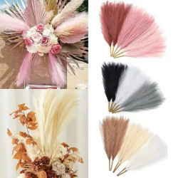 Bouquet d'herbe de Pampa séchée 5/15 pièces, décor de Table Boho, pour mariage, maison, fête rustique, décorations de réception-cadeau pour bébé, décoration de fête