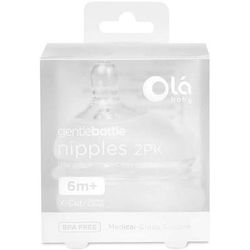 Olababy Gentle Bottle X Cut/Thicker Liquid Nipples - 2 Pack