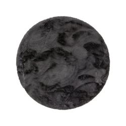 Tappeto di pelliccia sintetica antracite ø 120 rotondo