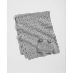 Brooks Brothers Cashmere Baby Blanket & Beanie Gift Set | Grey