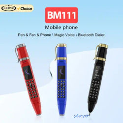 SERVO BM111 Pen Mobile Phone Dual SIM Standby Camera Bluetooth Dialer FM Radio Magic Voice 1800mAh Cellphone Handwriting Pen Fan
