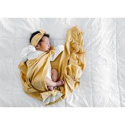 Copper Pearl Knit Swaddle Blanket - Marigold