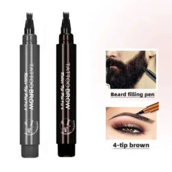 Pencil Filler For Men Women Black Brown 4-Tip Beard Pen Pencils Long Lasting Natural Makeup Detailing Filler Moustache Eyebrows