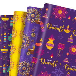 12pcs Diwali Festival Wrapping Material Paper Baby Shower Party Gifts Decorative Packing Craft Papers