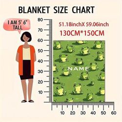 TEMU Personalized Frog-themed Cozy Flannel Blanket - Soft, Warm & For All - Perfect Gift For Birthdays, Christmas & Valentine's Day