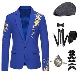 Anni Ruggenti Anni 1920 Retrò Vintage Abiti Gilet Set di accessori Gentiluomo Costume Per uomo Halloween Carnevale Capodanno Festa / Sera Mascherata Vigilia di Capodanno Adulti Cravatta Cappotto Gilet