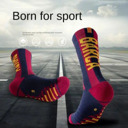 Chaussettes de sport personnalisées de haute qualité pour hommes, avec logo, pour le football et le basketball, antidérapantes, vente en gros