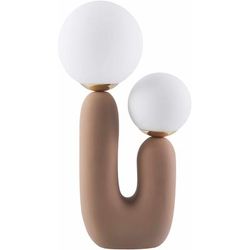 Sovramonte 22"H x 8"W x 12"D Modern Terracotta/White/Translucent Table Lamp - Boutique Rugs