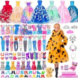 TEMU 50pcs 11.5 Inch Girl Doll With Clothes Accessories Doll, Coat, Princess Gowns, Fashion Dresses, Slip Dresses, Outfits, Swimsuits, Doll Dress Up Toys For Girls Gifts ( Doll)