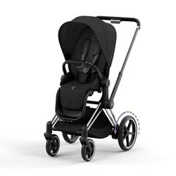 Cybex ePriam 2 Electronic Assist Stroller (One Box) - Chrome / Black / Sepia Black
