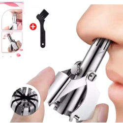 1pcs Portable Stainless Steel Nose Hair Trimmer For Men/Women Manual And Washable Ear And Nose Hair Remover Shaver With Precisio