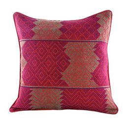 Cotton cushion cover, 'Red Delight'