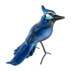 Black-throated Magpie-jay,'Signed Hand Painted Bird Sculpture'