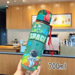 TEMU 700ml Space Astronaut Water Bottle - Leak-proof, Portable Pc Plastic Cup With , Ideal For Sports, & Festival