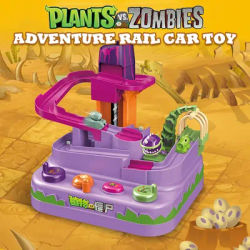 2024 New Plants Vs Zombies Adventure Rail Car Toy Chomper Peashooter Parent-child Interactive Educational Toys Kid Toys Gifts