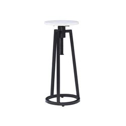 Aurora White Marble Black Adj Drink Tbl Accent Tables (Including End Tables) by Linon Home Décor in White