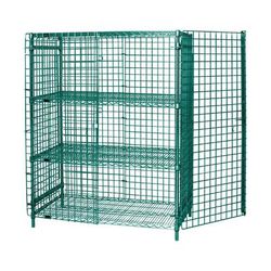 Quantum Food Service 1860-63SECP-2 60" Stationary Security Cage - 18"W, Green Epoxy Coated