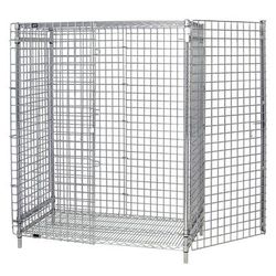 Quantum Food Service 2160-63SEC 60" Stationary Security Cage - 21"W, Chrome, Silver