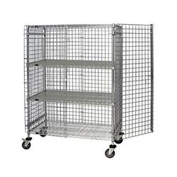 Quantum Food Service M2436-69SEC-2 36" Mobile Security Cage, 24"D, Silver