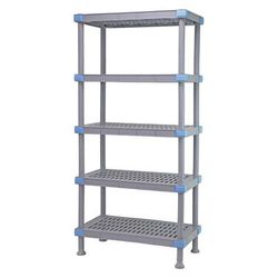 Quantum Food Service QP183086VS-5 36" NSF 5-Tier Polymer Shelf - Millenia, 18"W, 86"H, Gray