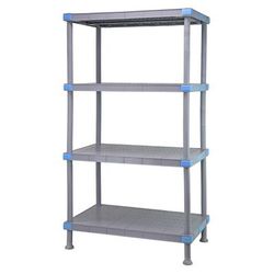 Quantum Food Service QP242486SS-4 24" NSF 4-Tier Polymer Shelf - Millenia, 24"W, 86"H, Gray