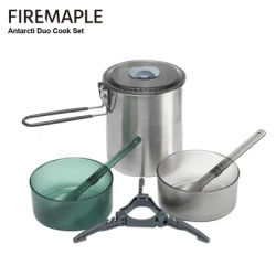 Fire-Maple Antarcti Duo Camping Cooking Set 1.6L Stainless Pot Hiking Picnic Cookware Dishes Tableware Utensil For Tourism