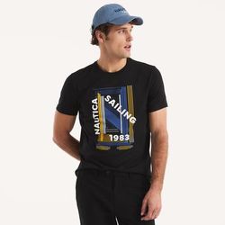 Nautica Men's Sailing 1983 Graphic T-Shirt 018 (True Black), XL