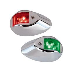 Perko LED Side Lights w/ Housing 12V Chrome Plated Housing Red/Green 0602DP1CHR