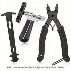 TEMU Stainless Chain Tool Kit - Mountain Bike Chain Caliper, Breaker & Removal Pliers For , Bike Tools