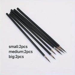 TEMU 6pcs Chinese Calligraphy Brushes, Ceramic Hook Line Fine Paint Brushes, Hair, Artistic Crafts, Painting Supplies, Pen For Calligraphy And Painting