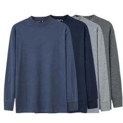 1pcs Men's Long-sleeved Thermal Underwear Father Half High Collar Solid Cotton Autumn Winter