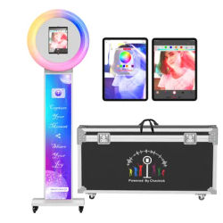Ipad Photo Booth Compatible with Any Ipad, Separable Triangular Ipad Photo Booth APP Control Ring