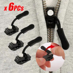 2-6pcs 3 Sizes Zipper Repair Kit Universal Instant Zipper Repair Replacement Zippers Sliding Teeth Rescue Zipper Pull Charms