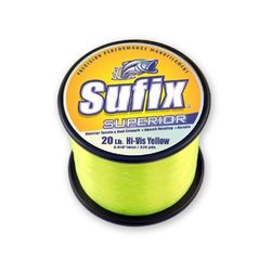 Sufix Superior Monofilament Line 60lb 3655yd Hi-Vis Yellow 4.4lb Spool 650-160