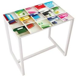 table réunion haute 4 pers. plateau bureau- manutan expert