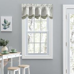 Plaza Stripe 2 Fabric Bradford Valance by Plaza Stripe in Sage