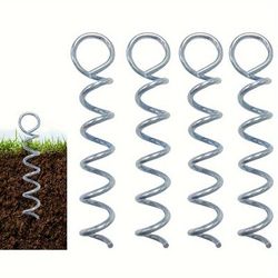 TEMU Ground Nail, Trampoline Spiral Anchor Bolt, Used For Tents, Trampolines, Waterproof Cloth, Garden Fence, Shed House, Swing, Tent, Dog Tie Strap Stakes